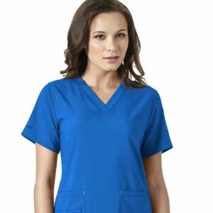 Carhartt Women's Blue V-Neck Short Sleeve Tee